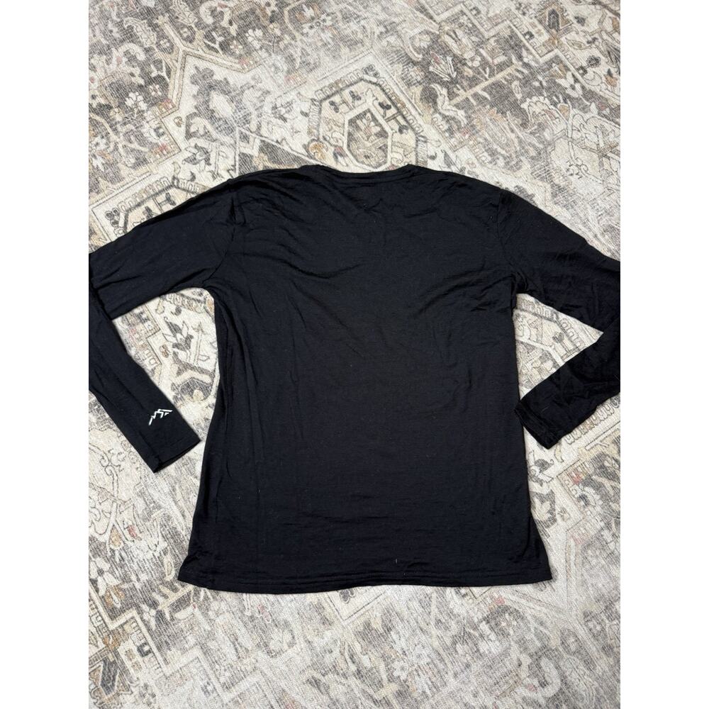 Merino.tech Shirt Mens L Black Merino Wool Long Sleeve Base Layer Gorpcore Ski - Picture 7 of 7